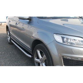 Пороги алюминиевые (Alyans) Audi (Ауди) Q7 (2009-2015) (нагр. до 40 кг.)