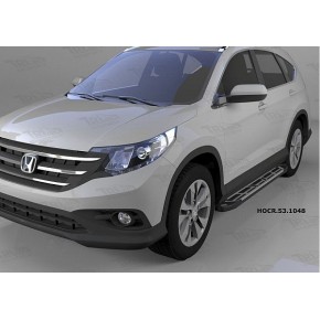 Пороги алюминиевые (Corund Silver) Honda (Хонда) CR-V (IV 2012-2016)