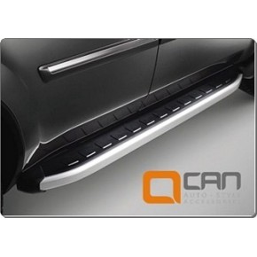 Пороги алюминиевые (Alyans) Nissan Pathfinder (Ниссан Патфайндер) (2005-2014)