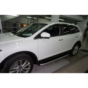 Пороги алюминиевые (Alyans) Mazda (Мазда) CX9 (2013-)