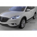 Пороги алюминиевые (Sapphire Silver) Mazda (Мазда) CX9 (2013-)