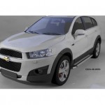 Пороги алюминиевые (Brillant) Chevrolet Captiva (Шевроле Каптива) (2006-2010-) / Opel Antara (Опель Антара) (2006-2010-) (сереб)