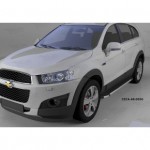 Пороги алюминиевые (Brillant) Chevrolet Captiva (Шевроле Каптива) (2006-2010-) / Opel Antara (Опель Антара) (2006-2010-) (черн/нерж)