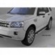 Пороги алюминиевые (Brillant) Land Rover Freelander 2 (2008-) (черн./нерж.)
