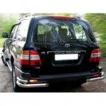 Защита заднего бампера Toyota Land Cruiser 100 (1998-2007) (уголки) d 70/48