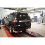 Защита заднего бампера Toyota Land Cruiser 150 (2009- /2014- /2017-) (уголки) d70/42