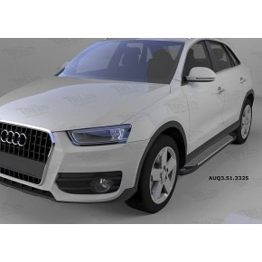 Пороги алюминиевые (Sapphire Silver) Audi (Ауди) Q3 (2011-)
