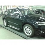 Пороги алюминиевые (Corund Silver) Audi (Ауди) Q3 (2011-)