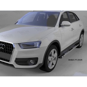 Пороги алюминиевые (Emerald Black) Audi (Ауди) Q3 (2011-)