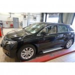 Пороги алюминиевые (Brillant) Toyota Venza (2013-) (серебр)