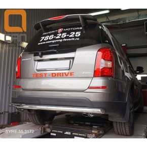 Защита заднего бампера Ssang Yong Rexton (Ссанг Йонг Рекстон) (2007-2012 / 2012-) (одинарная) d 60