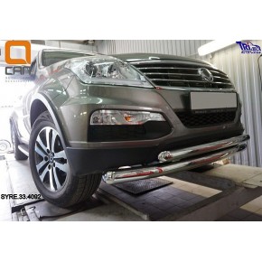 Защита переднего бампера Ssang Yong Rexton (Ссанг Йонг Рекстон) (2007-2012 / 2012-) (двойная) d 76/60
