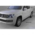 Пороги алюминиевые (Onyx) Volkswagen Amarok (Амарок) (2010-)