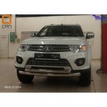 Защита переднего бампера Mitsubishi Pajero Sport (2008-2016)/L200 (2014- 2015 кроме комплектации Invite) (двойная) d 76/60