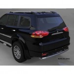 Защита заднего бампера Mitsubishi Pajero Sport (Митсубиши Паджеро) (2008-) (одинарная) d 76
