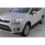 Пороги алюминиевые (Sapphire Black) Ford Kuga (2008-2013)