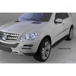 Пороги алюминиевые (Sapphire Black) Mercedes ML W164 (2006-2011)