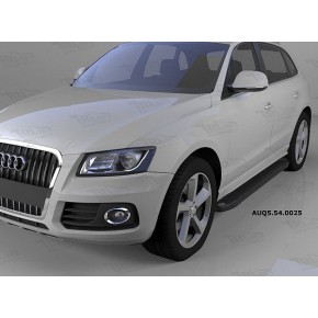 Пороги алюминиевые (Sapphire Black) Audi (Ауди) Q5 (2009-)