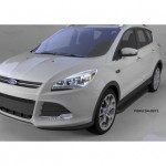 Пороги алюминиевые (Sapphire Black) Ford Kuga (2013-/ 2016-)