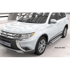 Пороги алюминиевые (Brillant) Mitsubishi Outlander (Митсубиши Аутлендер) (06-12