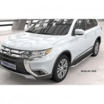 Пороги алюминиевые (Ring) Mitsubishi Outlander (Митсубиши Аутлендер) (06-12