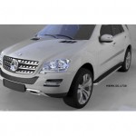Пороги алюминиевые (Ring) Mercedes ML W164 (2006-2011)