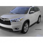 Пороги алюминиевые (Sapphire Black) Toyota Highlander (Тойота Хайлендер) (2014-)