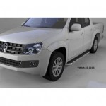 Пороги алюминиевые (Ring) Volkswagen Amarok (Амарок) (2010-)