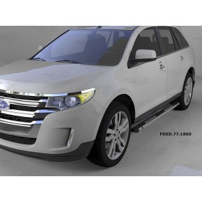 Пороги алюминиевые (Emerald Black) Ford Edge (2014-)