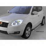 Пороги алюминиевые (Brillant) Geely (Джили) Emgrand X7 (2014-) (серебр)