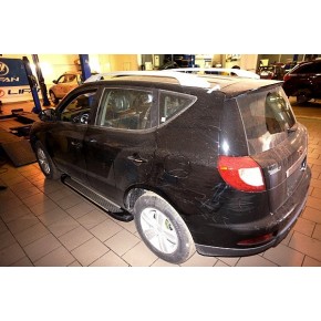 Пороги алюминиевые (Sapphire Silver) Geely (Джили) Emgrand X7 (2014-)