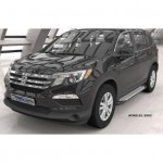 Пороги алюминиевые (Sapphire Silver) Honda Pilot (2016-)/ Acura MDX (2014-)