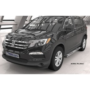 Пороги алюминиевые (Emerald silver ) Honda Pilot (2016-)/ Acura MDX (2014-)