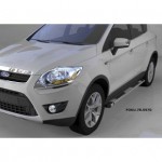 Пороги алюминиевые (Emerald silver ) Ford Kuga (2008-2013)