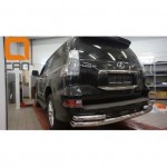 Защита заднего бампера Lexus GX460 (2014-) (одинарная с уголками) d 76/60