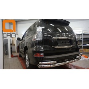 Защита заднего бампера Lexus GX460 (2014-) (одинарная с уголками) d 76/60