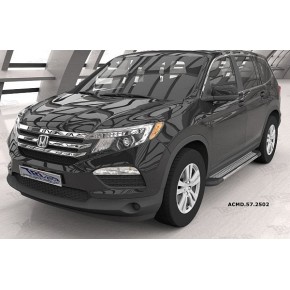 Пороги алюминиевые (Topaz) Honda Pilot (2016-)/ Acura MDX (2014-)