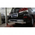 Защита заднего бампера Lexus LX570 (2014-2015 / 2015-) (двойная) d 76/60