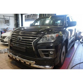 Защита переднего бампера Lexus LX570 Sport (2014-2015) (Shark) d 76/76