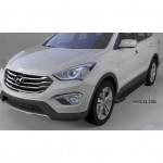 Пороги алюминиевые (Onyx) Hyundai Grand Santa Fe (2013-)