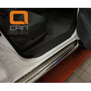 Пороги нержавеющая труба с листом C2 d60mm Hyundai Grand SantaFe (2012-)