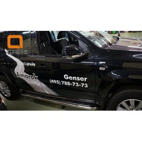Пороги нержавеющая труба с листом C2 d60mm Volkswagen Amarok (2010-)
