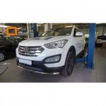 Защита переднего бампера Hyundai Grand SantaFe (2013-) (одинарная) d60 (несовместима с защитой картера)