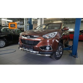 Защита переднего бампера Hyundai IX-35 (2009-2015) (Shark) d60/60