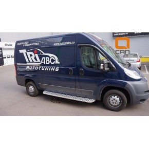 Порог нержавеющая труба с листом C2 на правую сторону d42mm Peugeot Boxer (2007-) L2H2