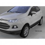 Пороги алюминиевые (Brillant) Ford EcoSport (2014-)(черн./нерж.)