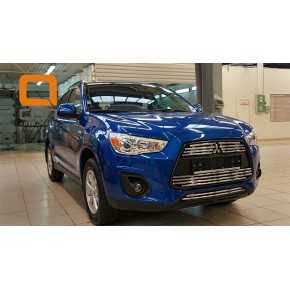 Решетка радиатора и бампера Mitsubishi ASX (2012-2016) d 16 (3 части)