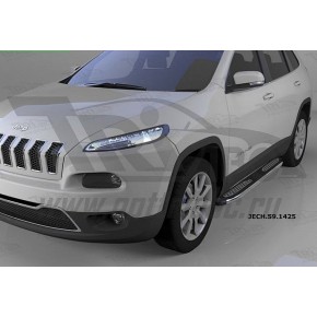 Пороги алюминиевые (Zirkon) Jeep Cherokee (2014-)