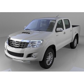 Защита переднего бампера Toyota Hilux (2012-2015) короткая (овал) d 75x42*