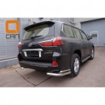 Защита заднего бампера Lexus LX (2015-) (уголки) d76/42